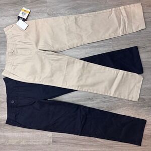 NWT Approved School Wear ASW Girls 2 PC Set Pants Khaki Navy Uniform Size 7/8‎
